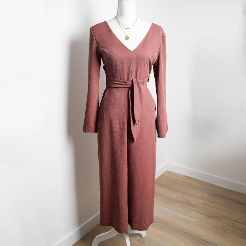 Aritzia Wilfred Ecoulement Jumpsuit in deep terra cotta size 2